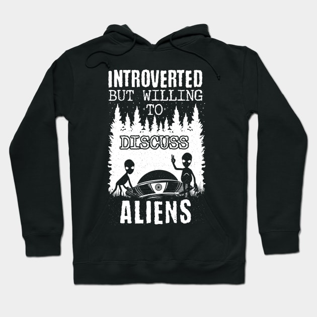 Alien Ufo Introverted Hoodie by Tesszero